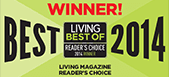 2014 Living Magazine Reader's Choice Winner Living Best of award badge