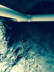 image of a pipe under a house